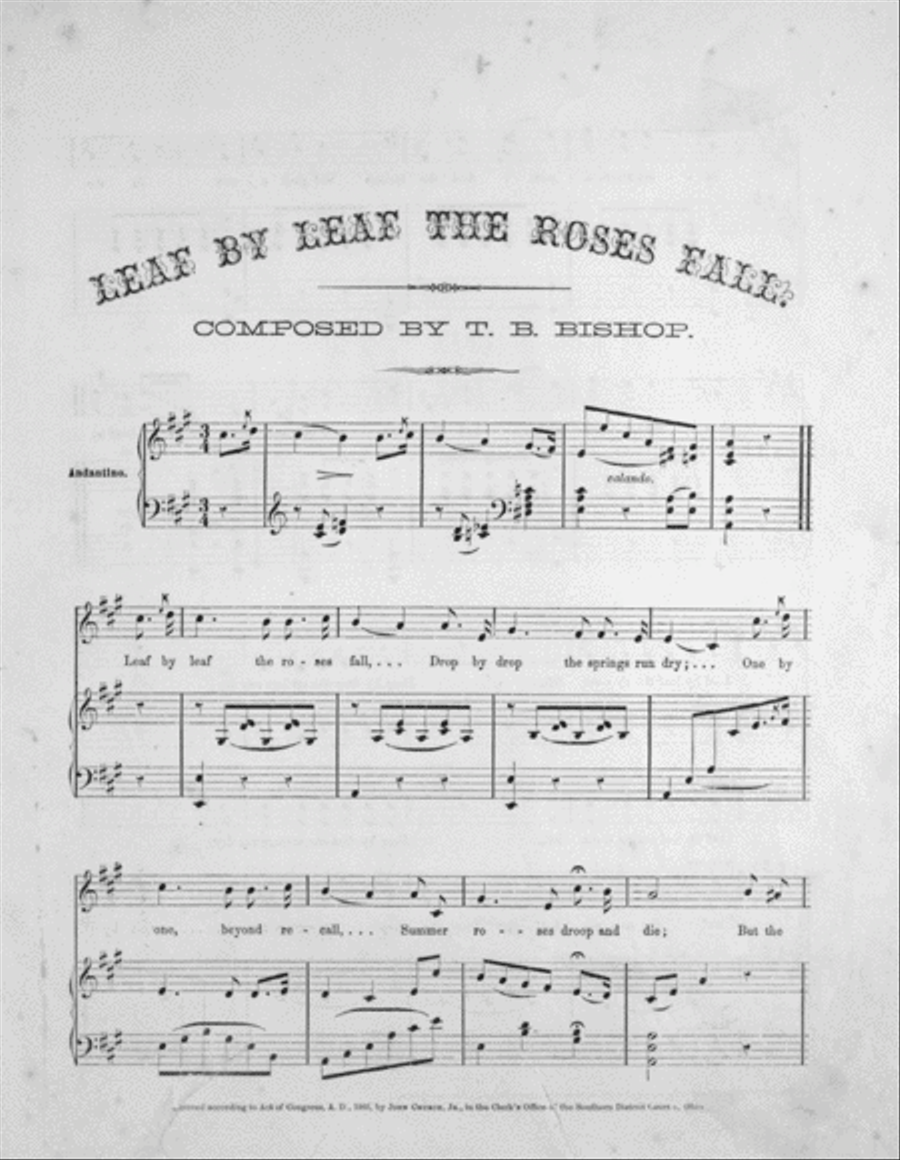 Leaf by Leaf. The Hoses Fall. Beautiful Song 4-Part scores gallery preview page 2
