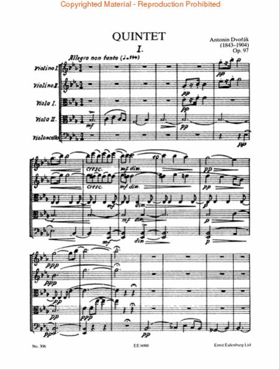 String Quintet in E-flat Major, Op. 97 String Quintet scores gallery preview page 2