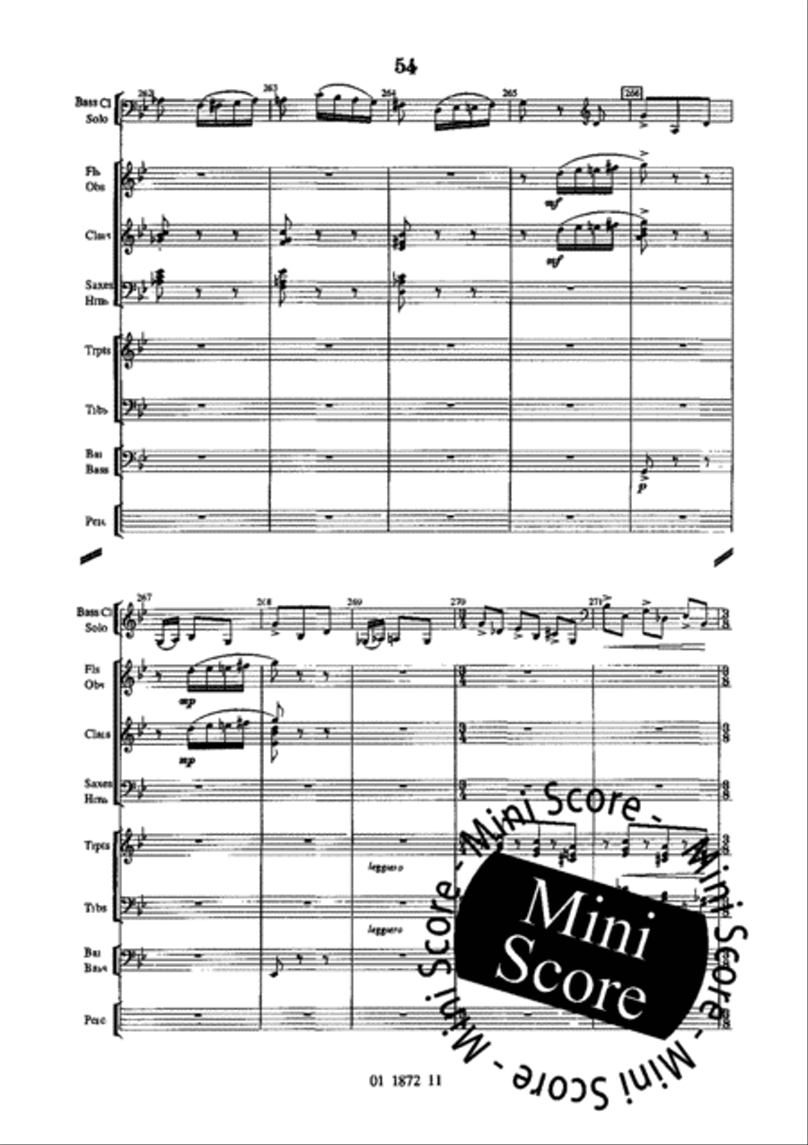 Concerto for Bass Clarinet and Band Concert Band scores gallery preview page 58