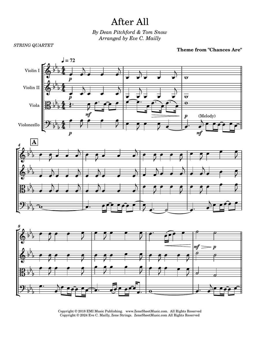 After All String Quartet scores gallery preview page 1