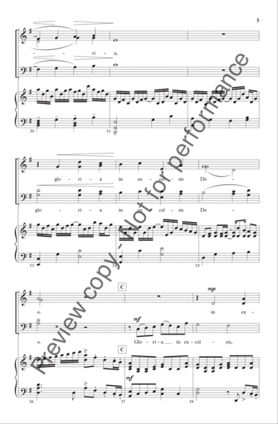 Gloria in Excelsis (from LUX) 4-Part scores gallery preview page 5