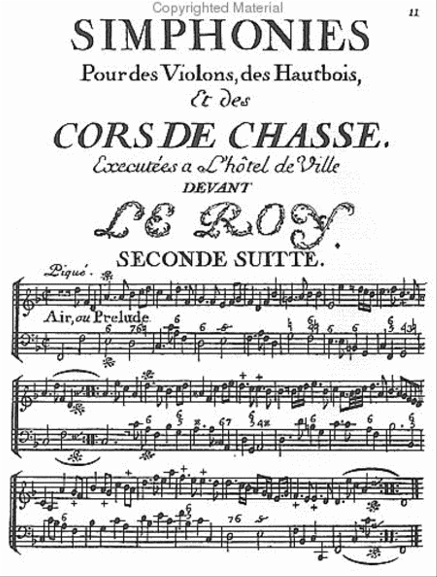 Fanfare for trumpets, timpani, violins and oboes with a suite of symphonies mingled with hunting horns - Book II Oboe scores gallery preview page 3