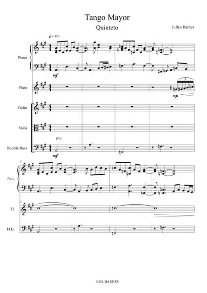 Tango Mayor Flute - Digital Sheet Music