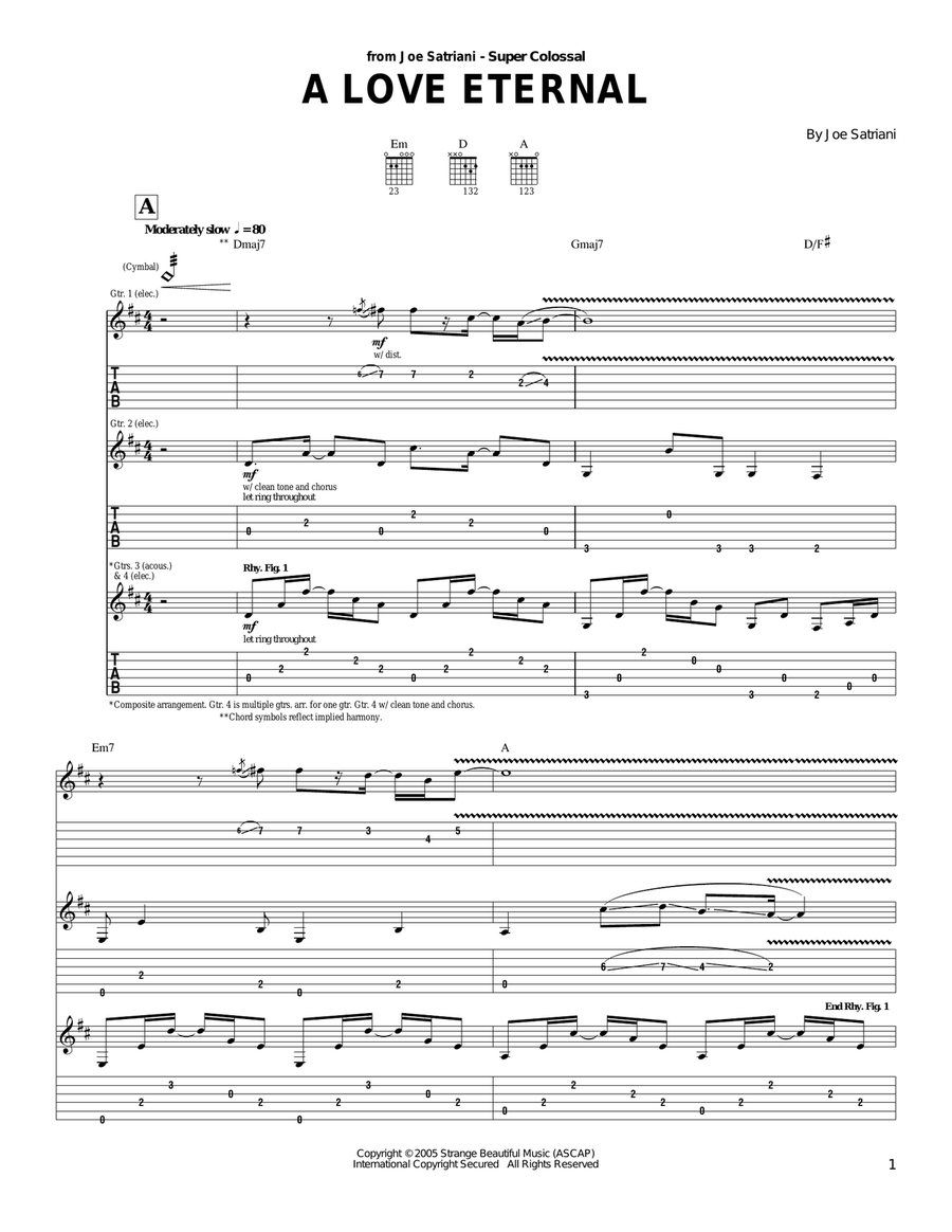 A Love Eternal A Love Eternal Acoustic Guitar scores gallery preview page 1
