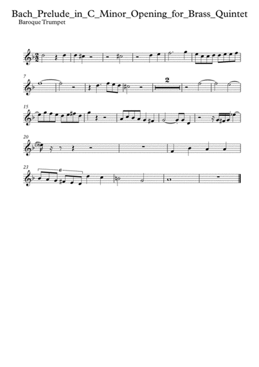 Prelude in C minor for brass quintet image number null