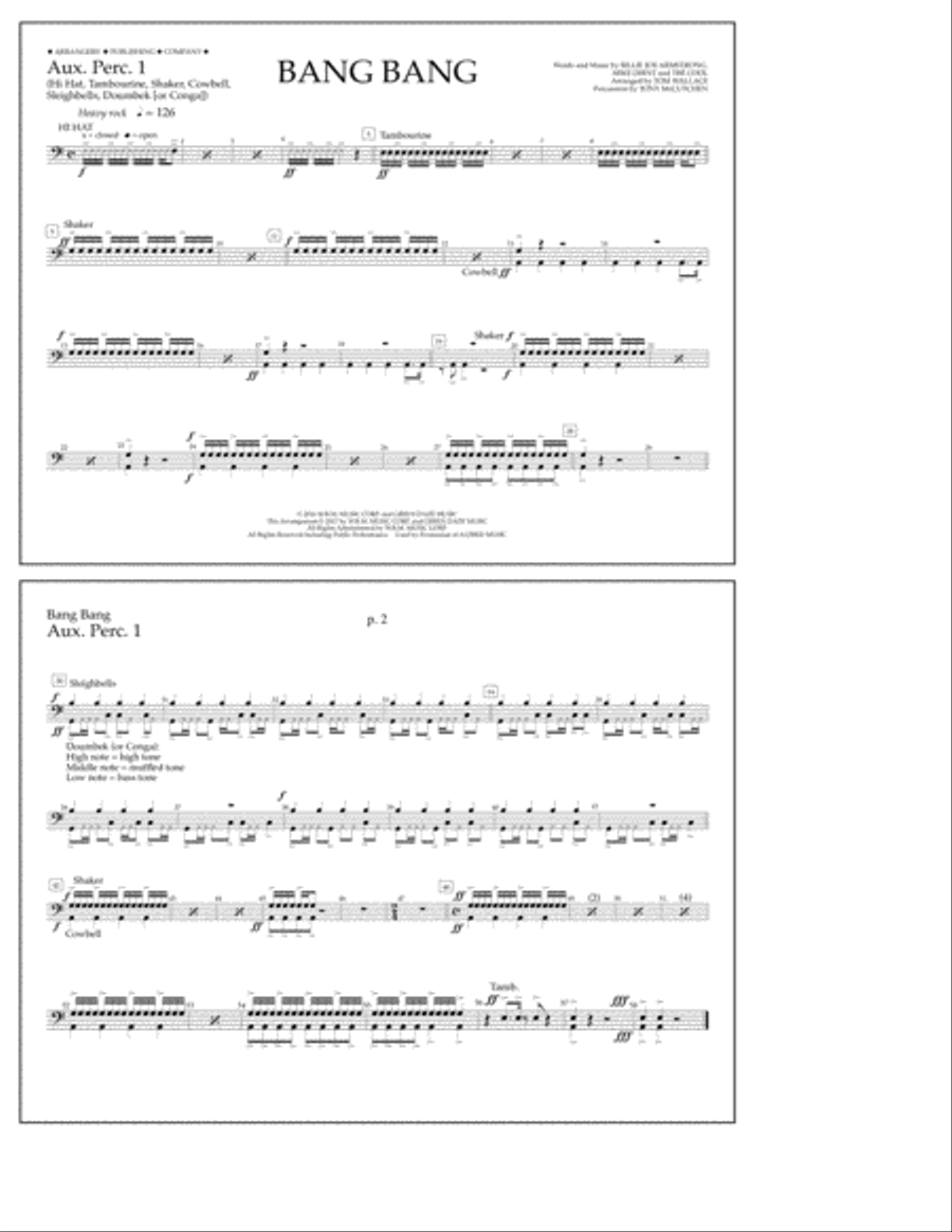 Bang Bang - Aux. Perc. 1 Bang Bang - Aux. Perc. 1 Marching Band scores gallery preview page 1