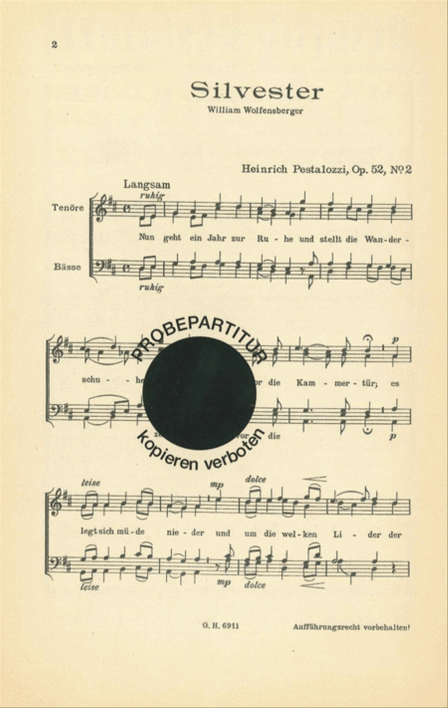 Silvester Men's Choir scores gallery preview page 1