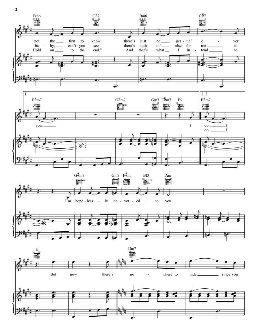 Hopelessly Devoted To You (from Grease) Acoustic Guitar scores gallery preview page 2
