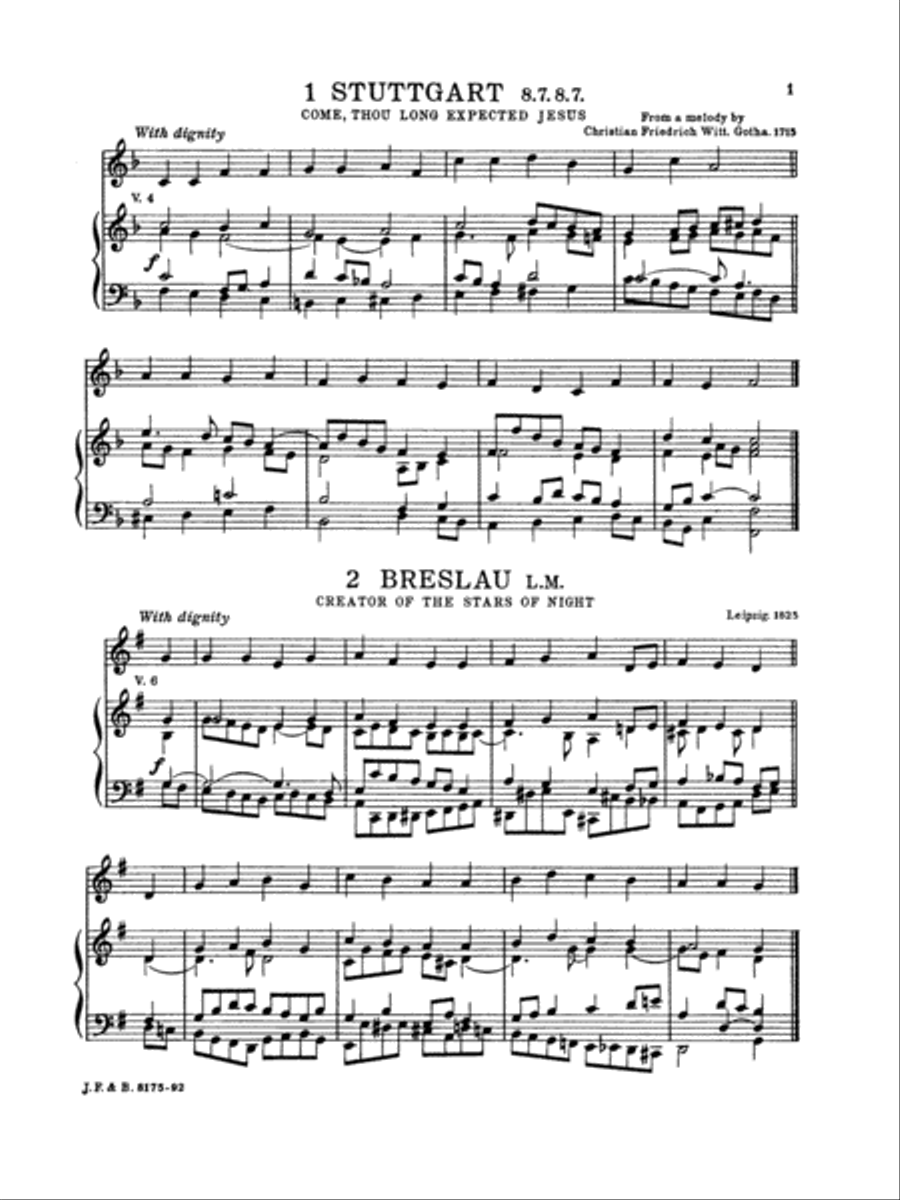 Free Organ Accompaniments to 100 Well-Known Hymn Tunes