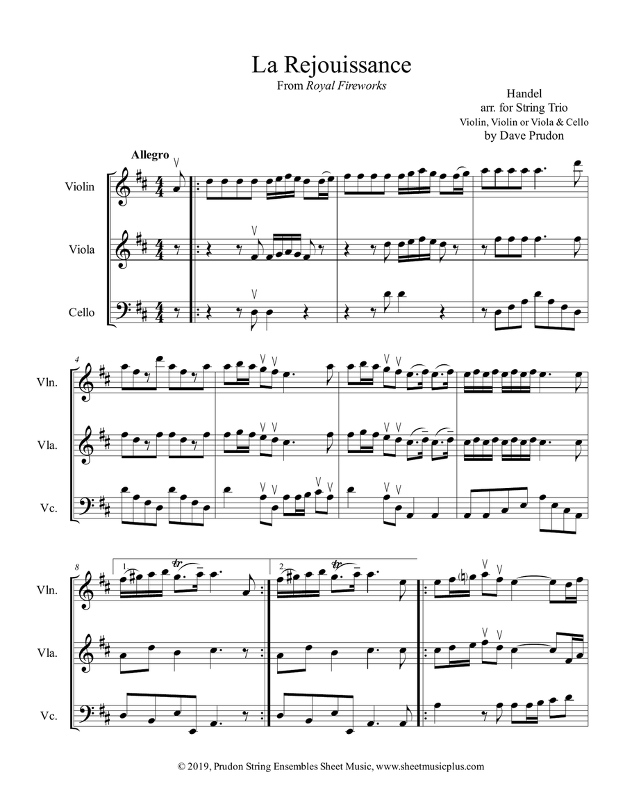 La Rejouissance for String Trio String Trio scores gallery preview page 1