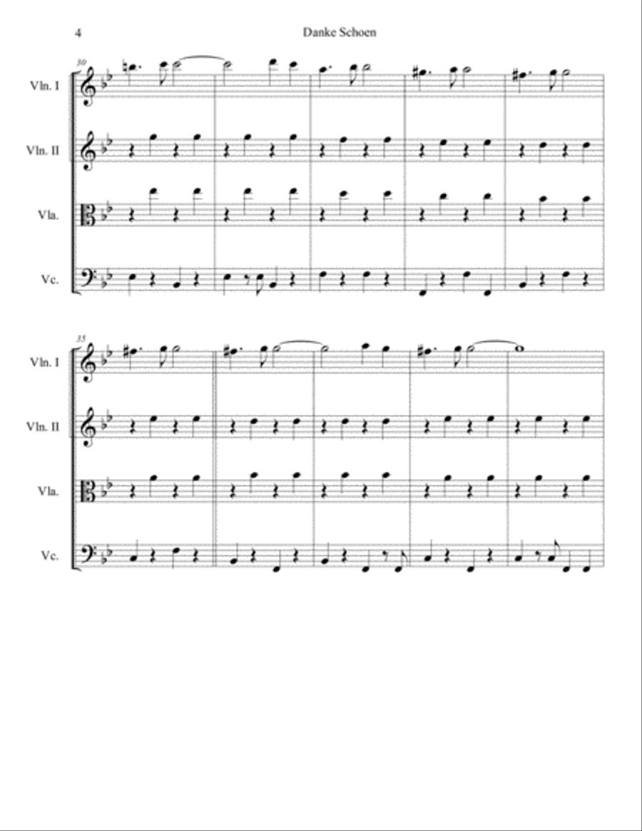 Danke Schoen String Quartet scores gallery preview page 4