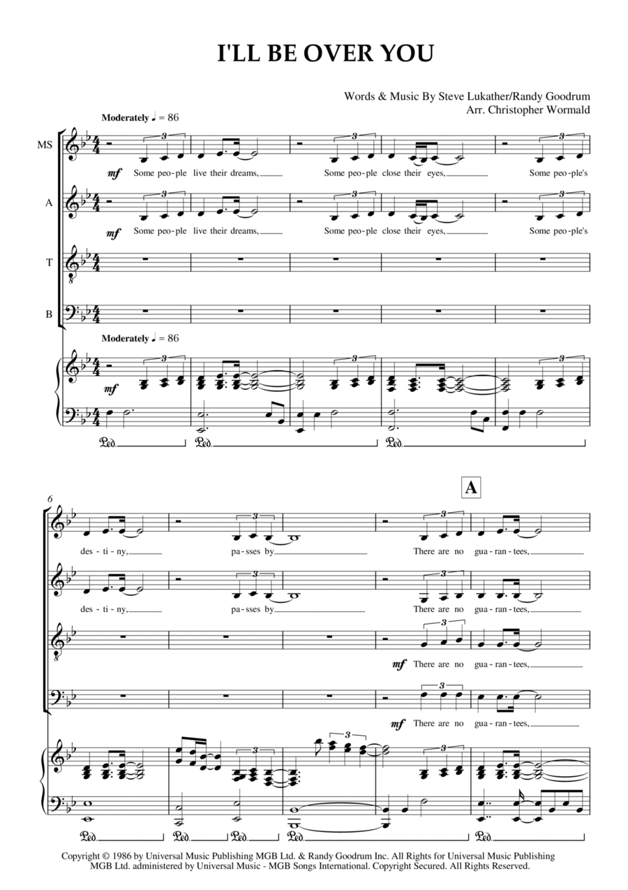 I'll Be Over You I'll Be Over You 4-Part scores gallery preview page 1