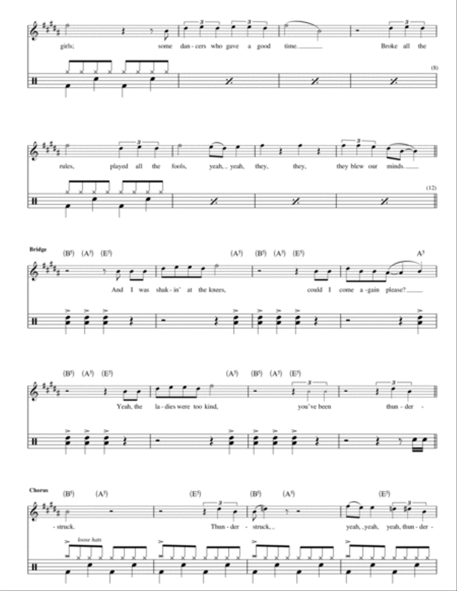 Thunderstruck Drum Set scores gallery preview page 4