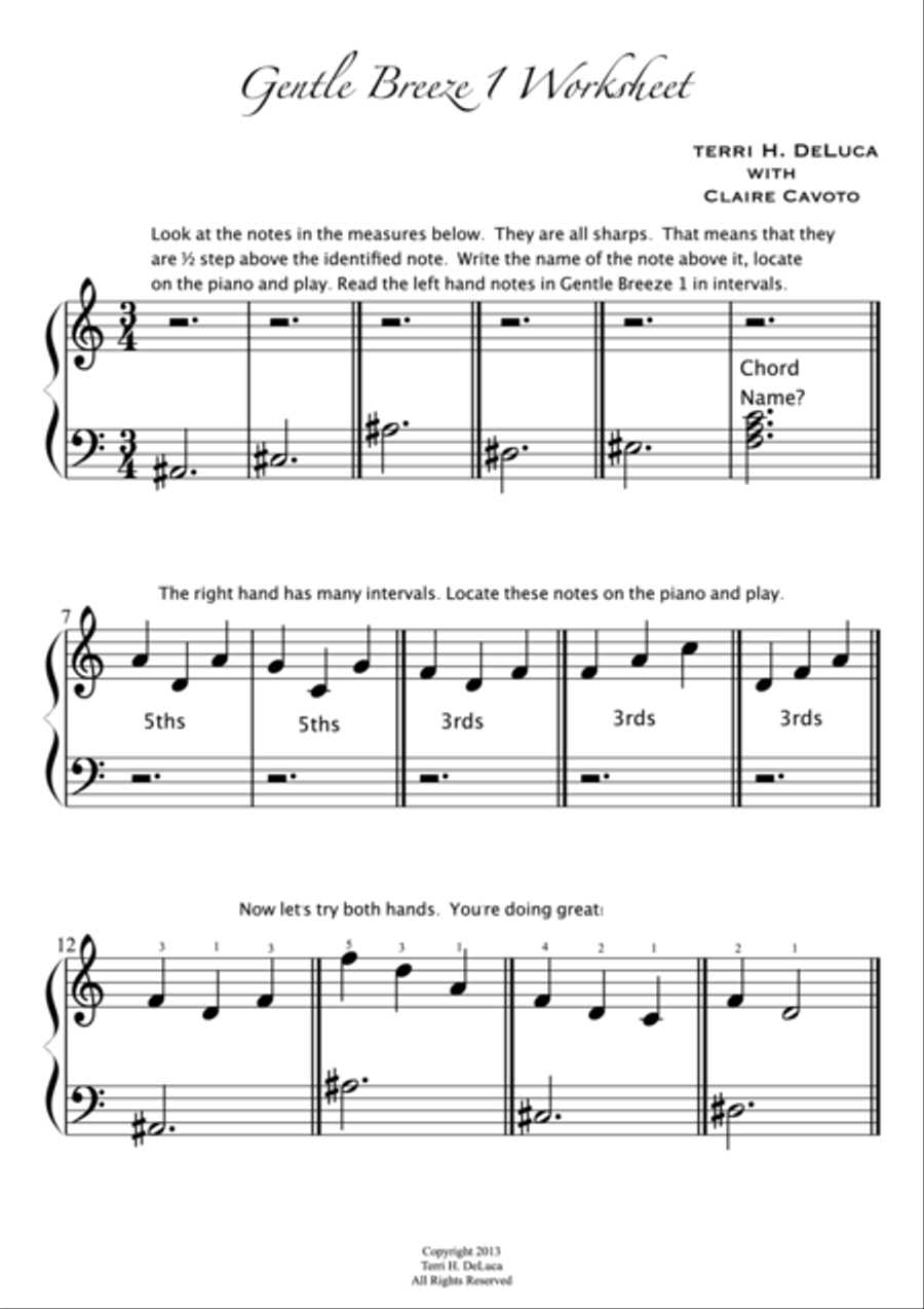 Gentle Breeze Levels 1,2,3,4 Piano Method scores gallery preview page 1