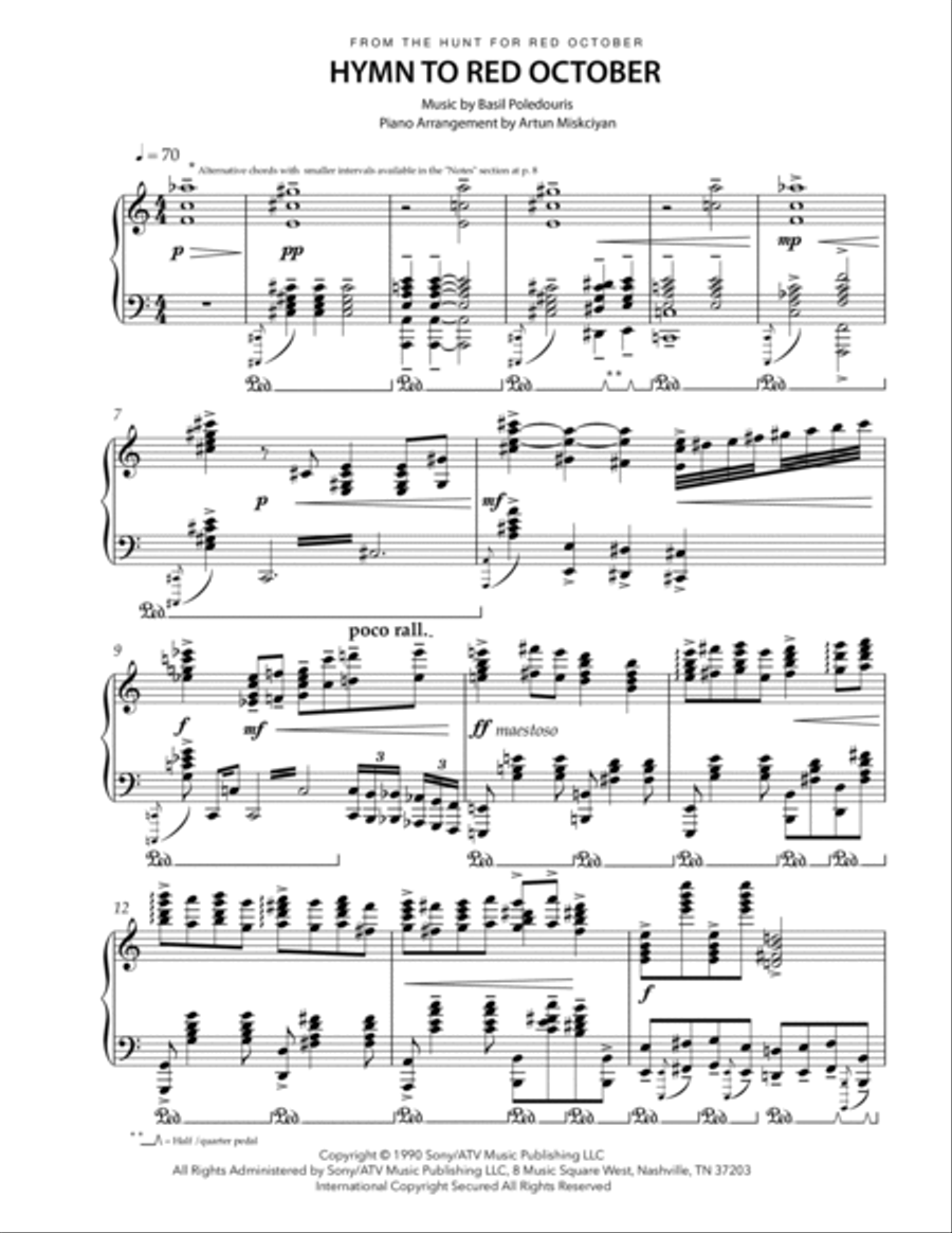 Hymn To Red October Piano Solo scores gallery preview page 2
