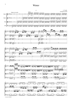 Book cover for Vivaldi Winter from the Four Seasons, all mvts., for string quartet, CV104