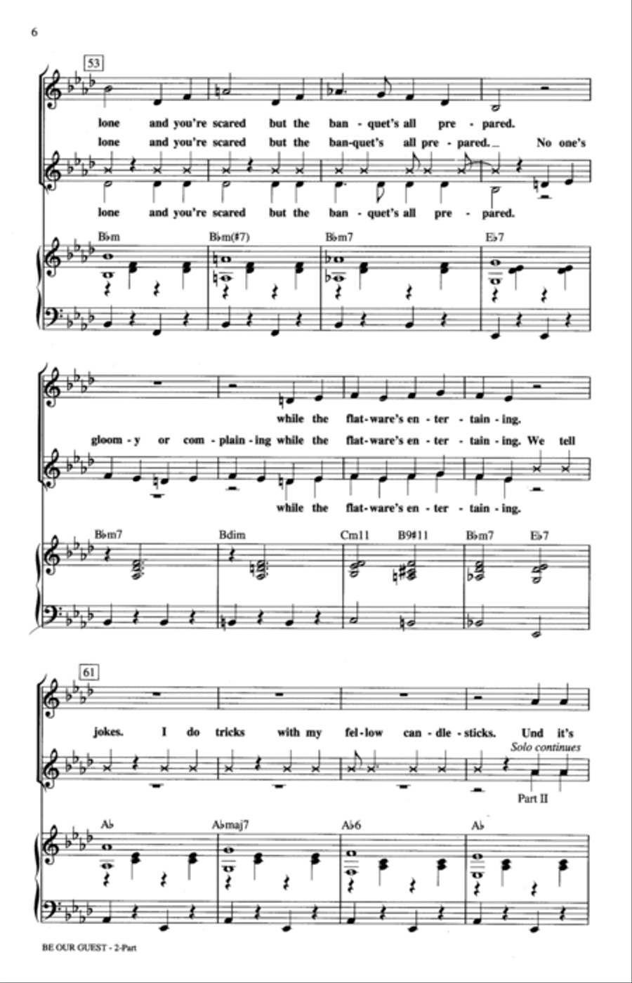Be Our Guest (from Beauty And The Beast) (arr. Ed Lojeski) 2-Part scores gallery preview page 5