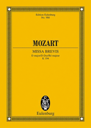 Book cover for Missa brevis D major
