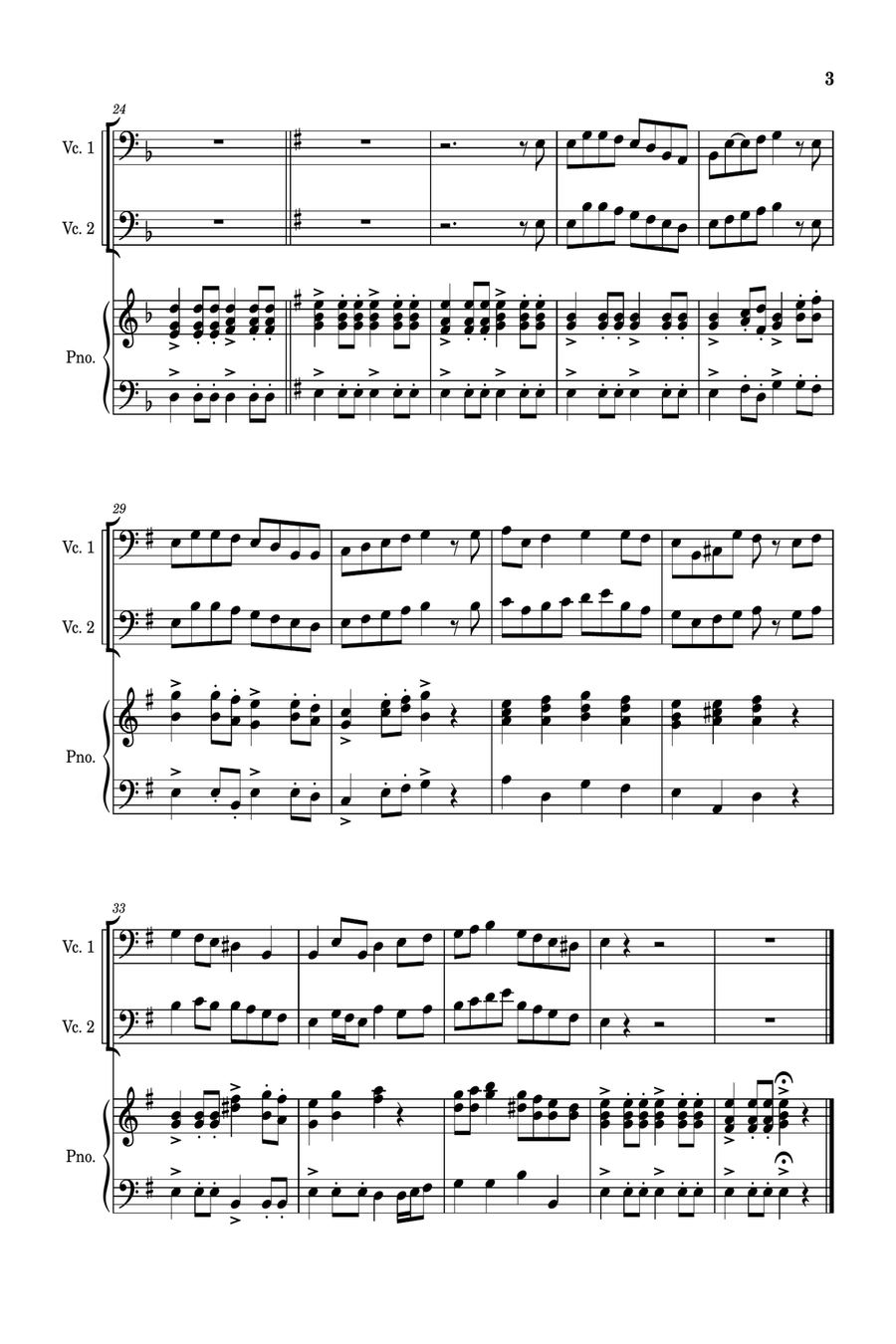 Five Christmas Songs - two Cellos with Piano accompaniment String Duet scores gallery preview page 4