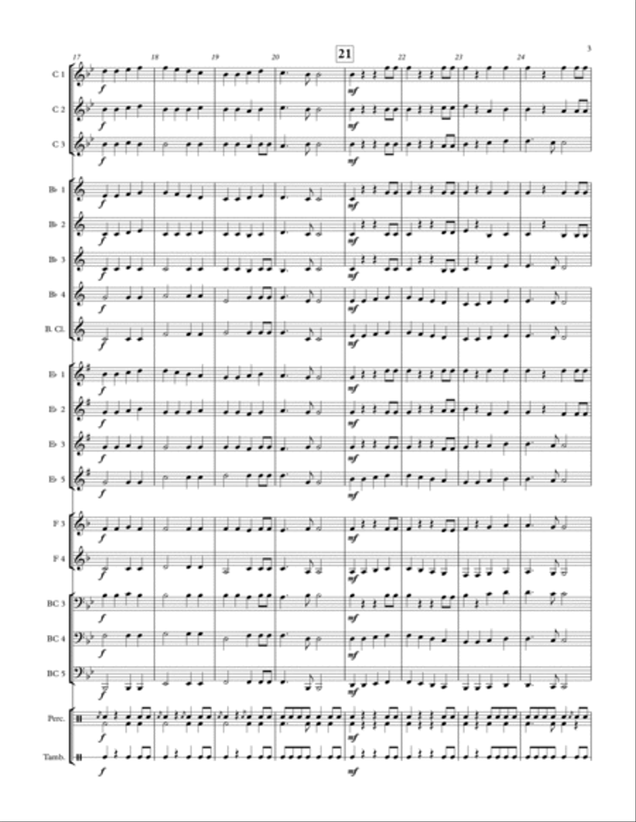 Ode to Joy - for adaptable quintet Concert Band scores gallery preview page 3