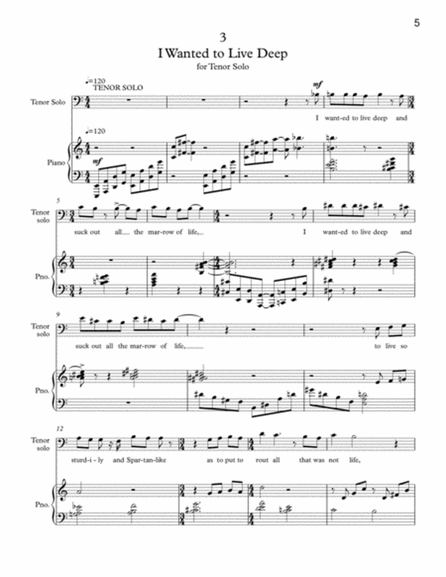 WALDEN - Vocal Score for chorus and Solos