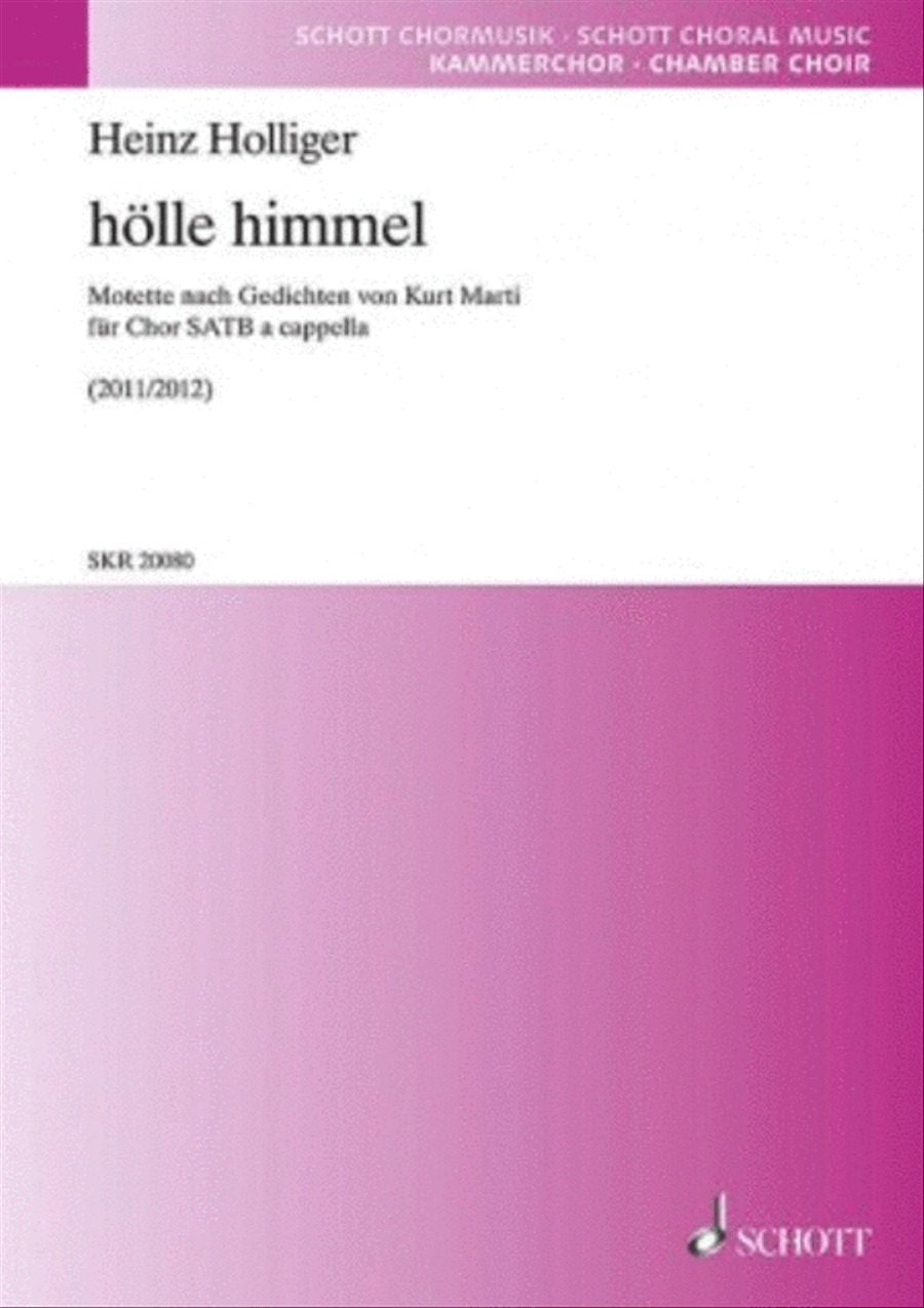 Holle Himmel Motet Based On Poems By Kurt Marti Satb And Percussion Ad Lib 4-Part scores gallery preview page 1