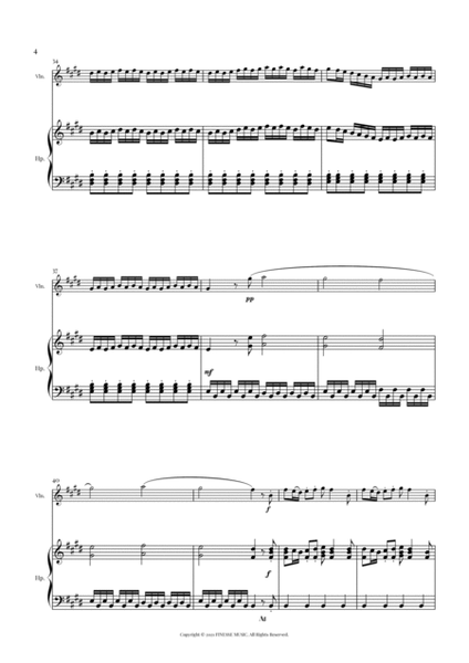 DUET - Four Seasons Spring (Allegro) for VIOLIN and PEDAL HARP - E Major image number null