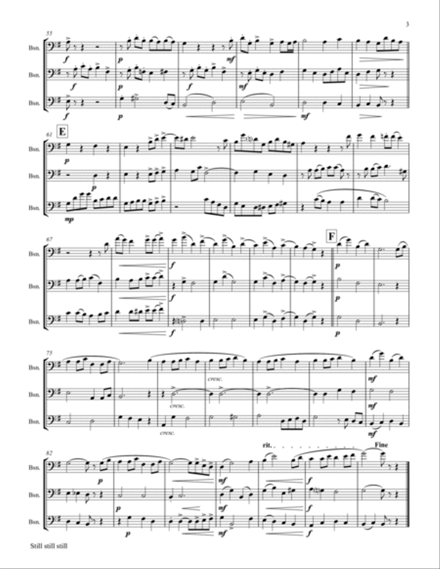 Still Still Still - Christmas song - Bassoon Trio - G Woodwind Trio scores gallery preview page 4