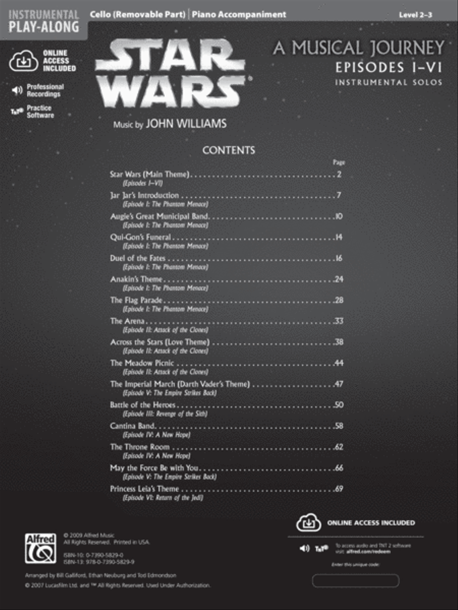 Star Wars I-VI Instrumental Solos - Cello image number null