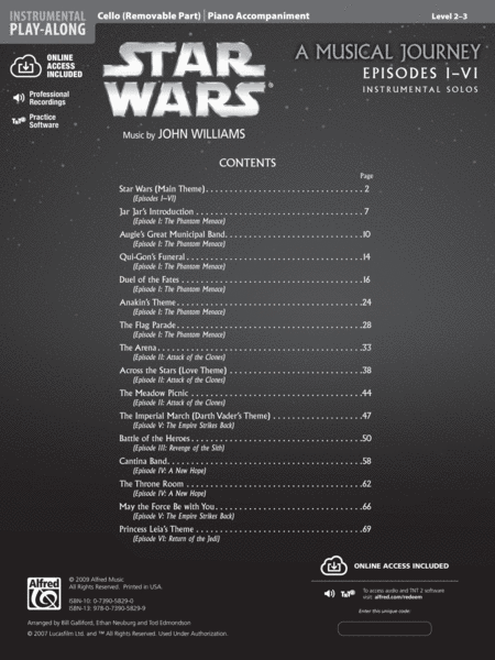 Star Wars I-VI Instrumental Solos - Cello image number null