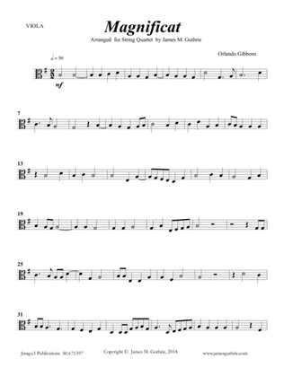 Gibbons: Magnificat for String Quartet
