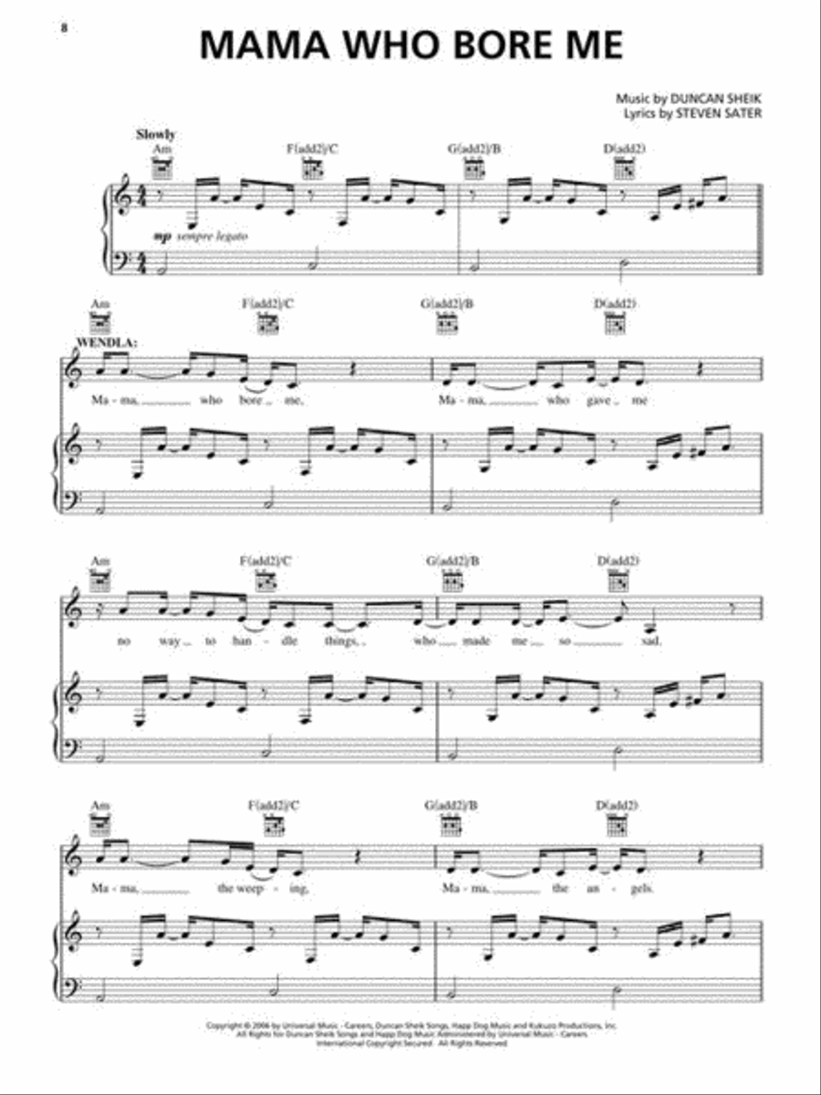Spring Awakening Piano, Vocal scores gallery preview page 8