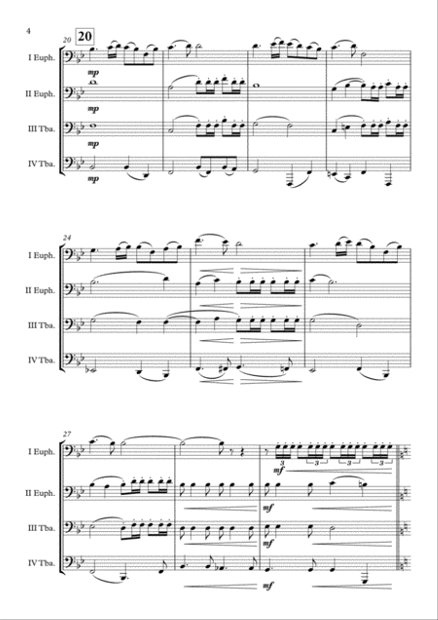 Highland Cathedral Highland Cathedral Brass Quartet scores gallery preview page 5