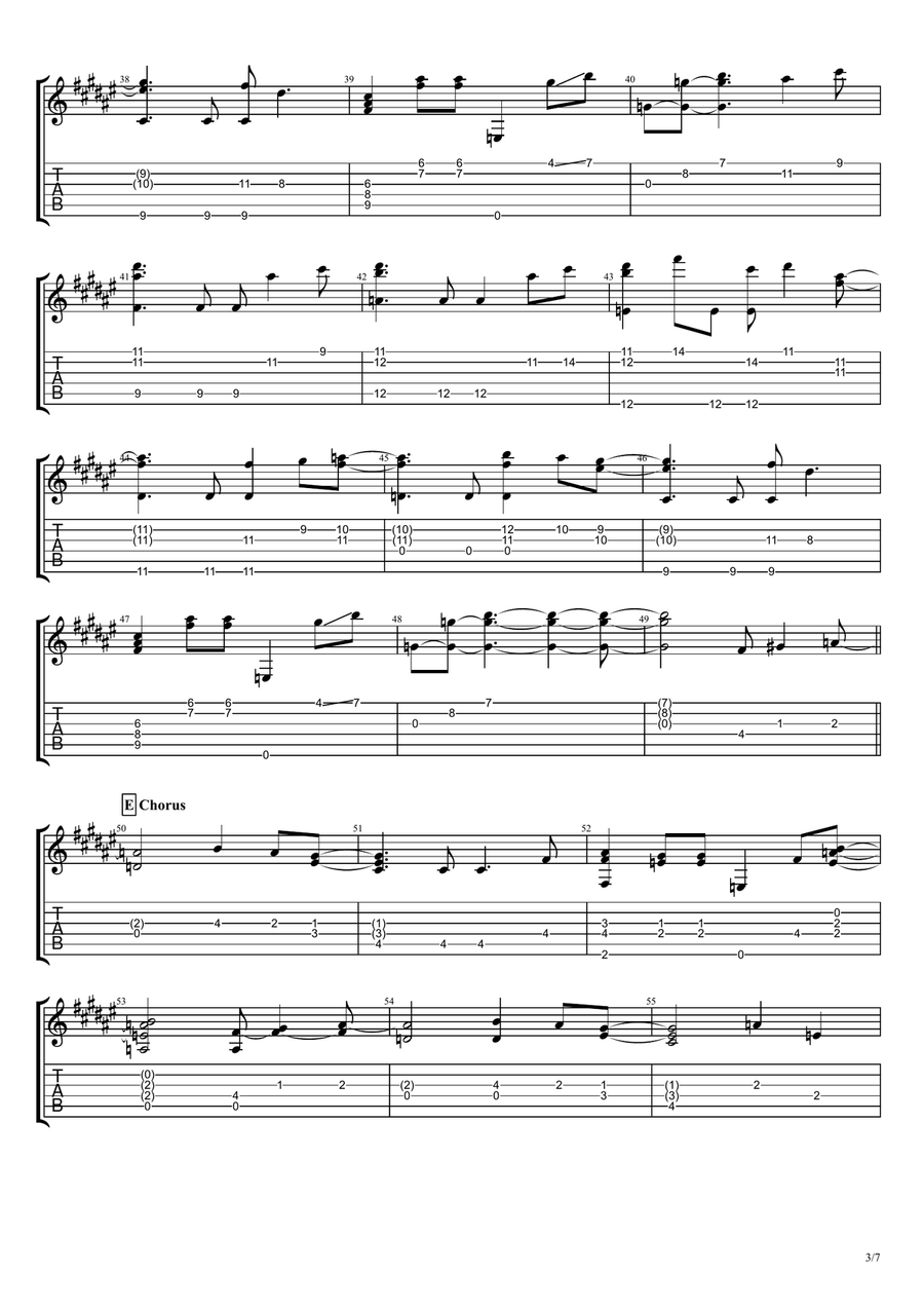 Black Hole Sun Guitar Tablature scores gallery preview page 3