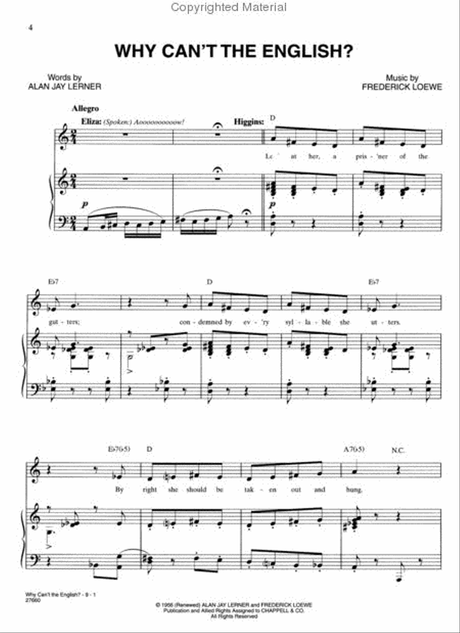 My Fair Lady Piano, Vocal, Guitar scores gallery preview page 2
