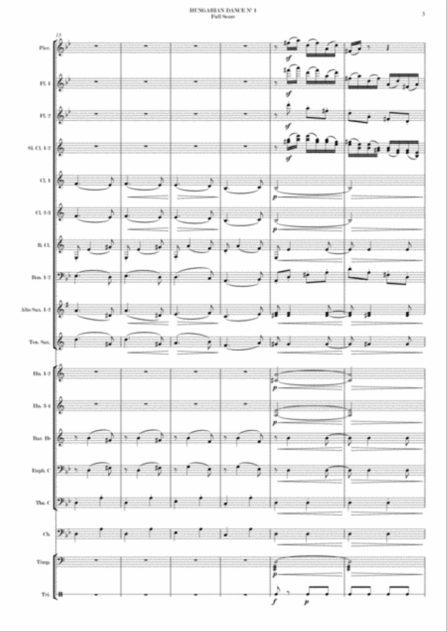 HUNGARIAN DANCE Nº 1 HUNGARIAN DANCE Nº 1 Concert Band scores gallery preview page 5