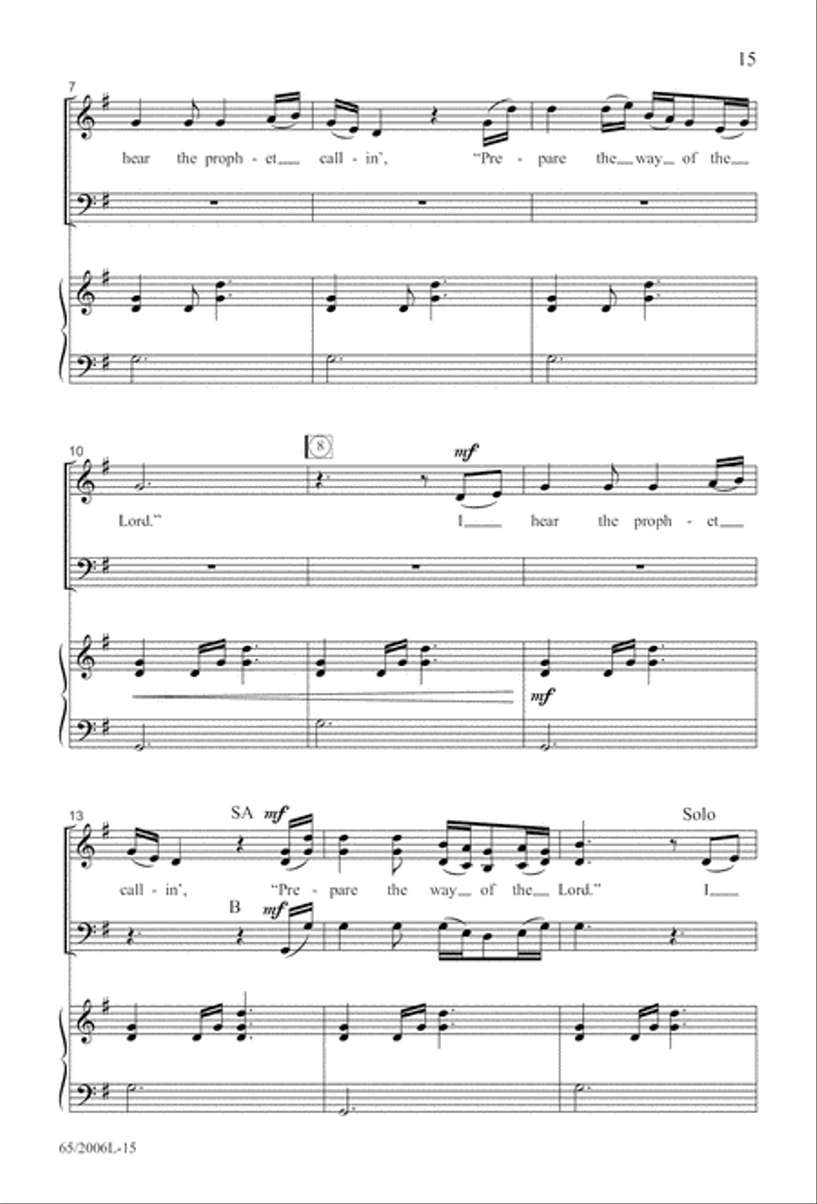I Hear the Prophet Callin' 3-Part scores gallery preview page 16