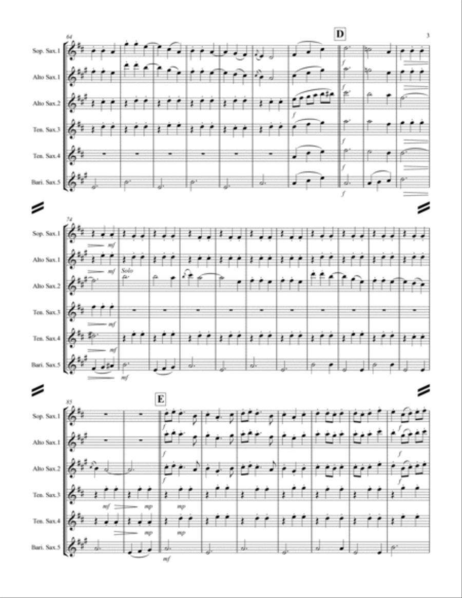 Cielito lindo (for Saxophone Quintet SATTB or AATTB) Saxophone Quintet scores gallery preview page 4