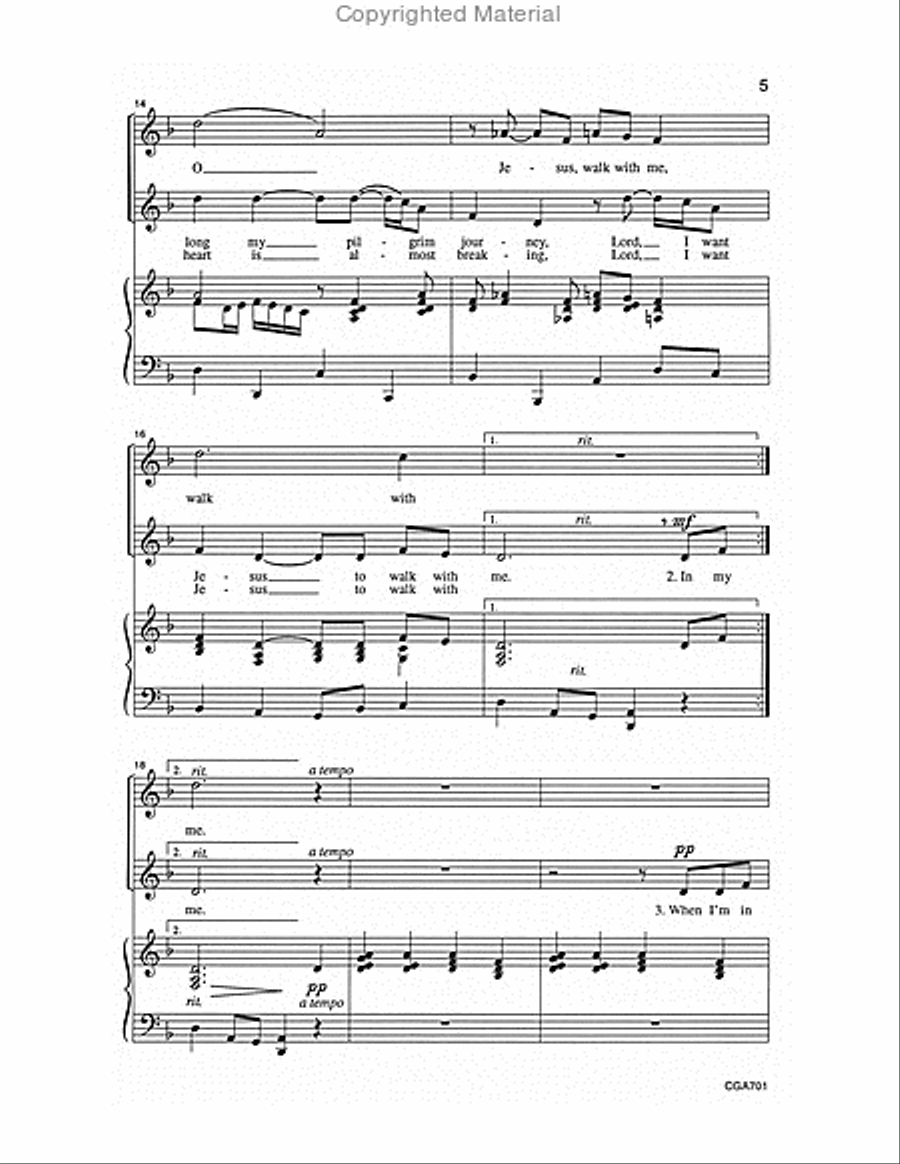 I Want Jesus to Walk With Me 2-Part scores gallery preview page 4