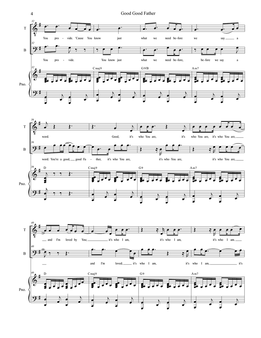 Good Good Father Vocal Duet scores gallery preview page 4