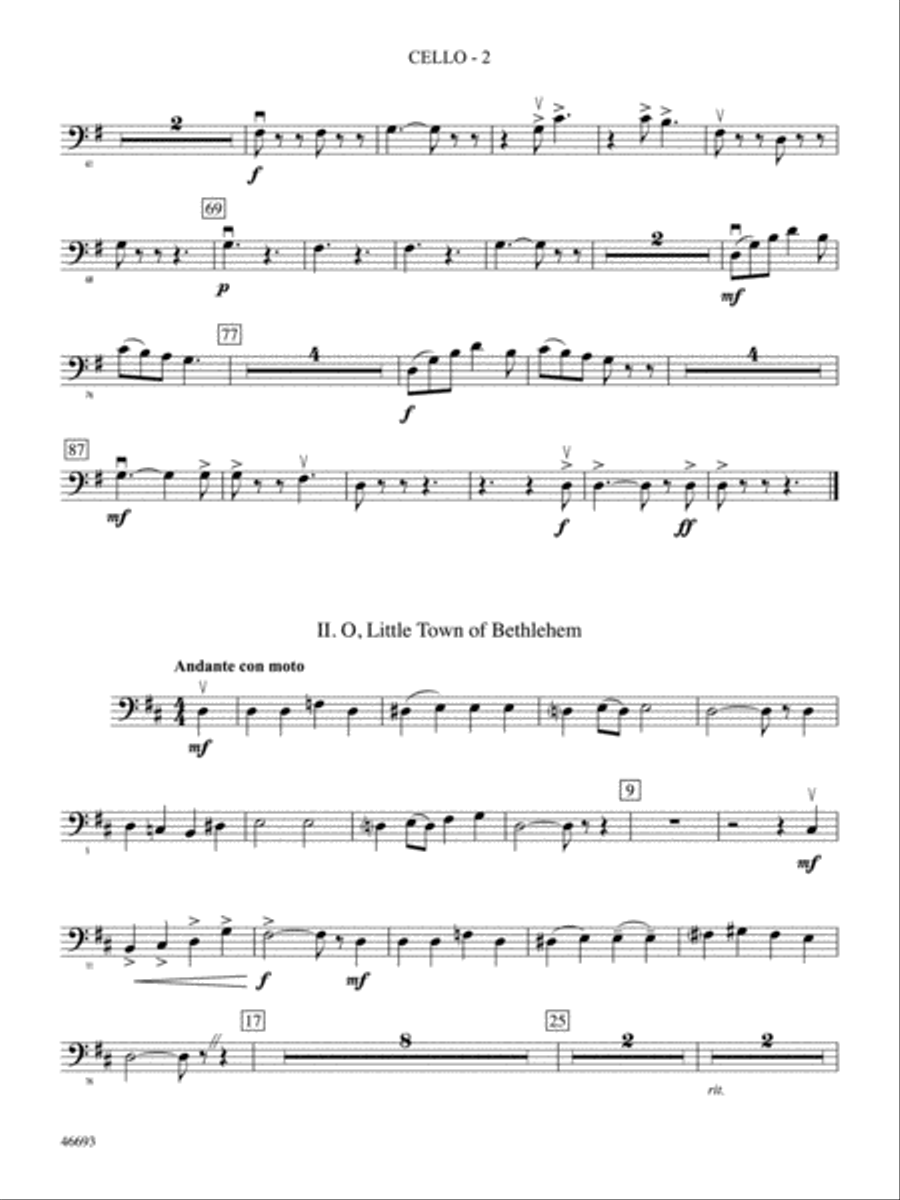 Suite of Carols: Cello Full Orchestra scores gallery preview page 2