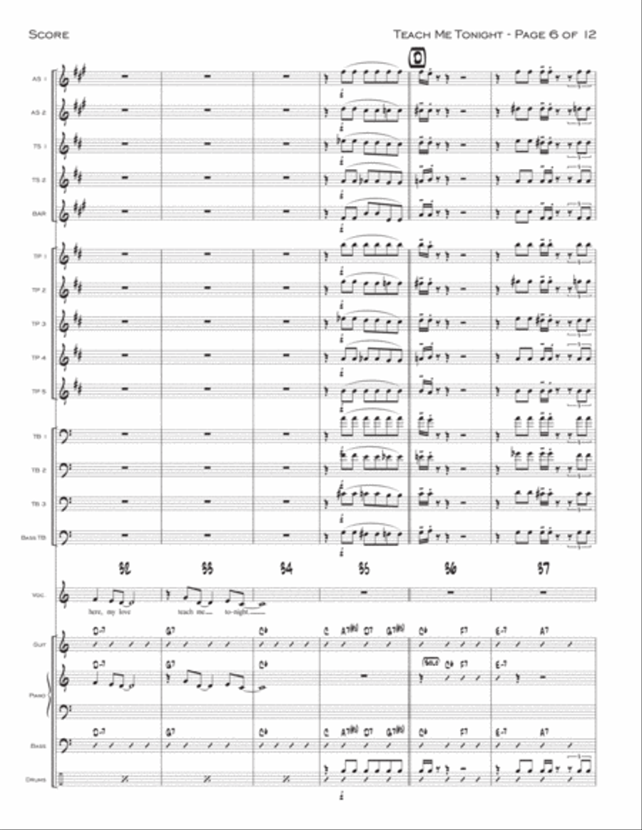 Teach Me Tonight Teach Me Tonight Jazz Ensemble scores gallery preview page 6