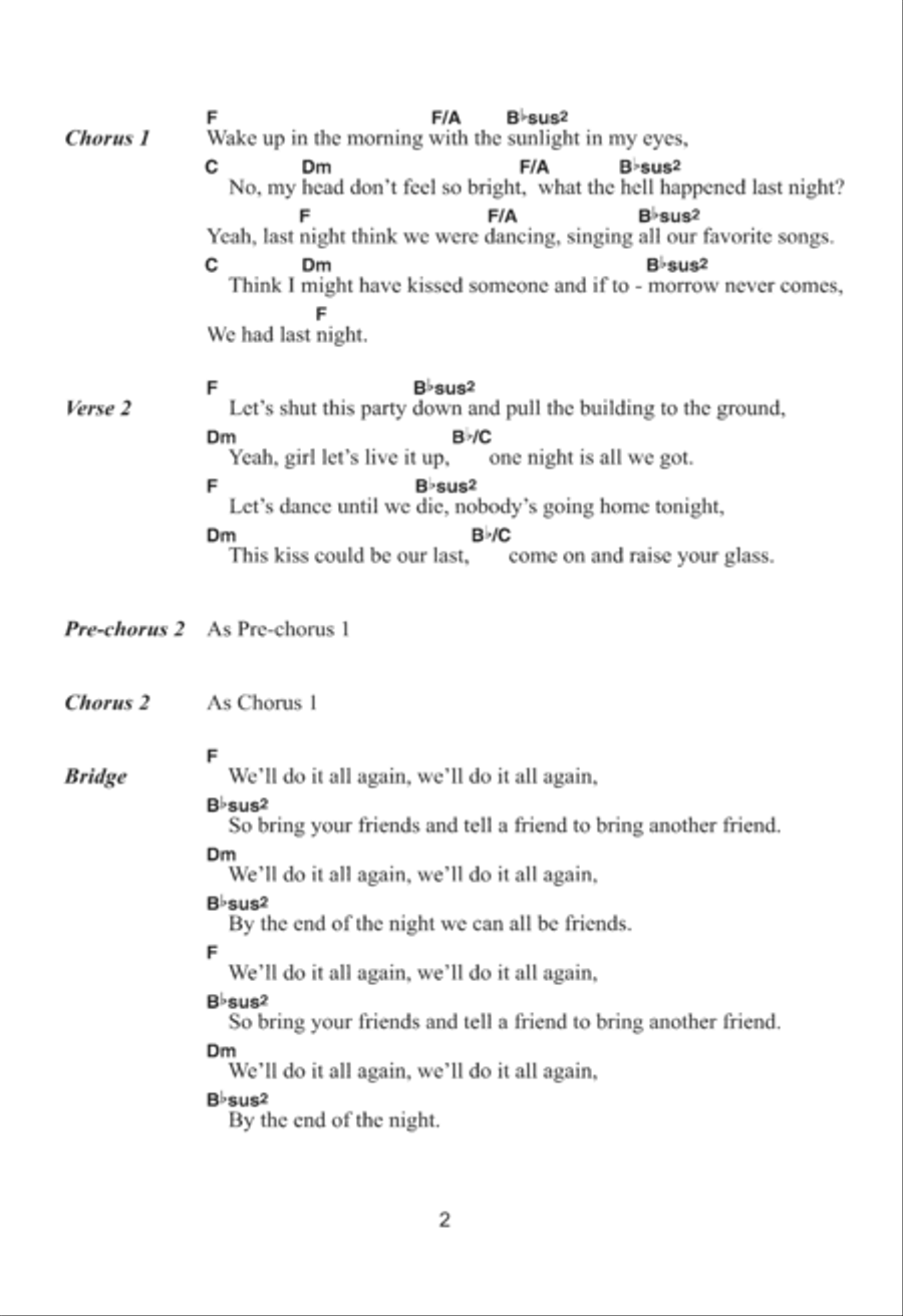 Last Night (Do It All Again) Acoustic Guitar scores gallery preview page 2