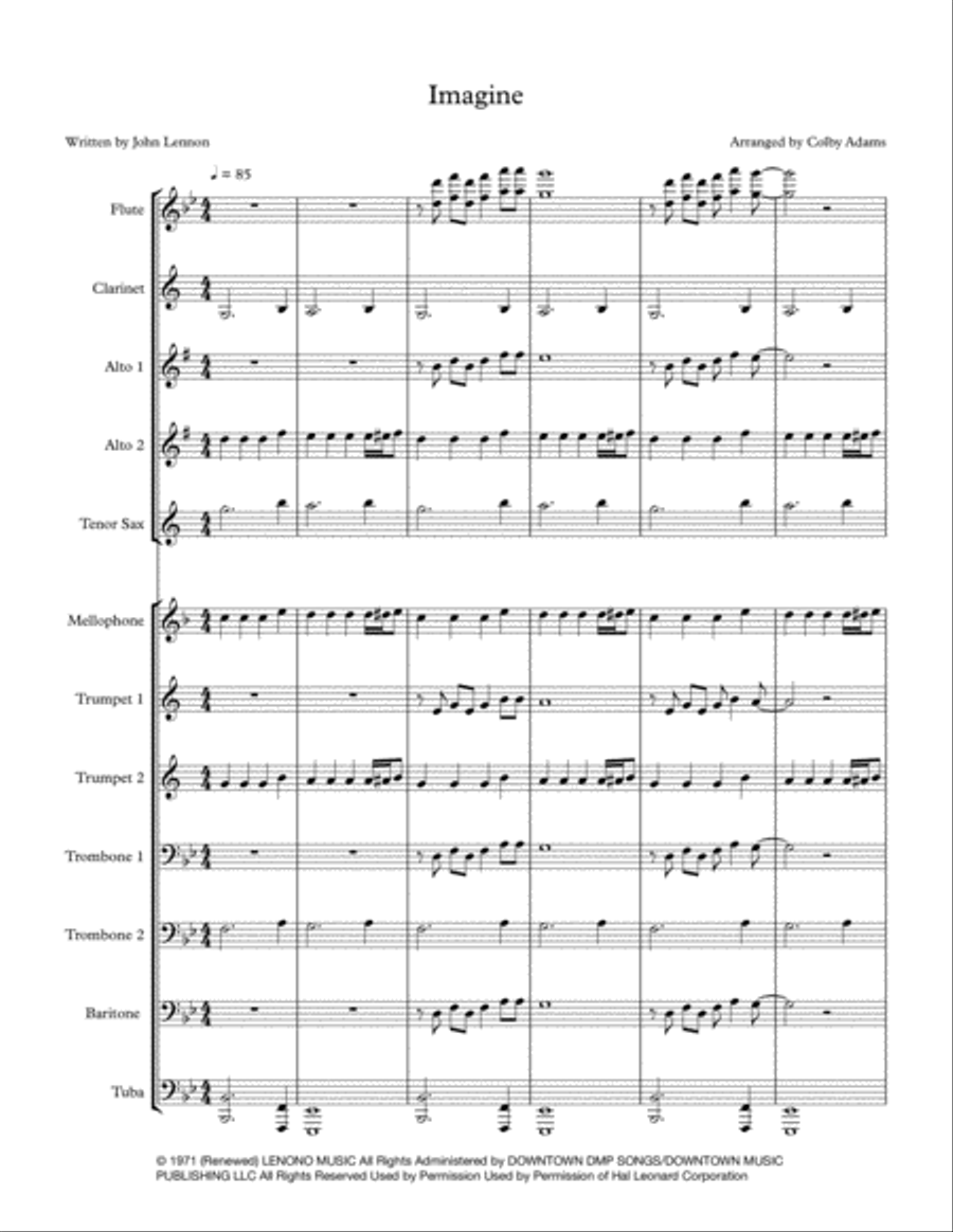 Imagine Large Ensemble scores gallery preview page 1