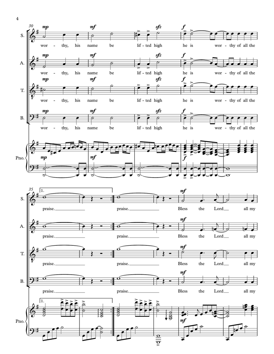 Enter His Gates With Thanksgiving - SATB 4-Part scores gallery preview page 4