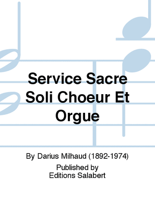 Book cover for Service Sacre Soli Choeur Et Orgue