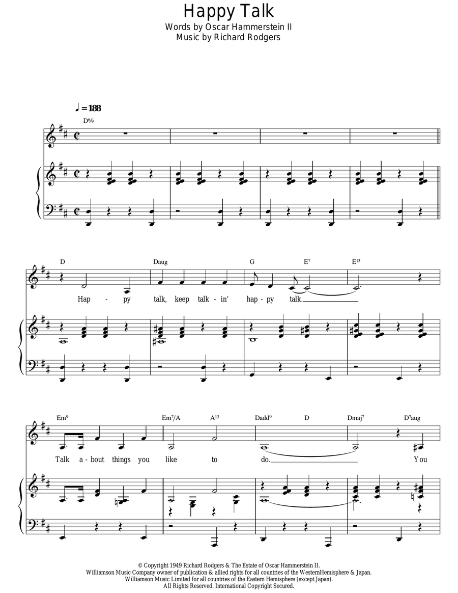 Happy Talk Happy Talk Piano, Vocal scores gallery preview page 1
