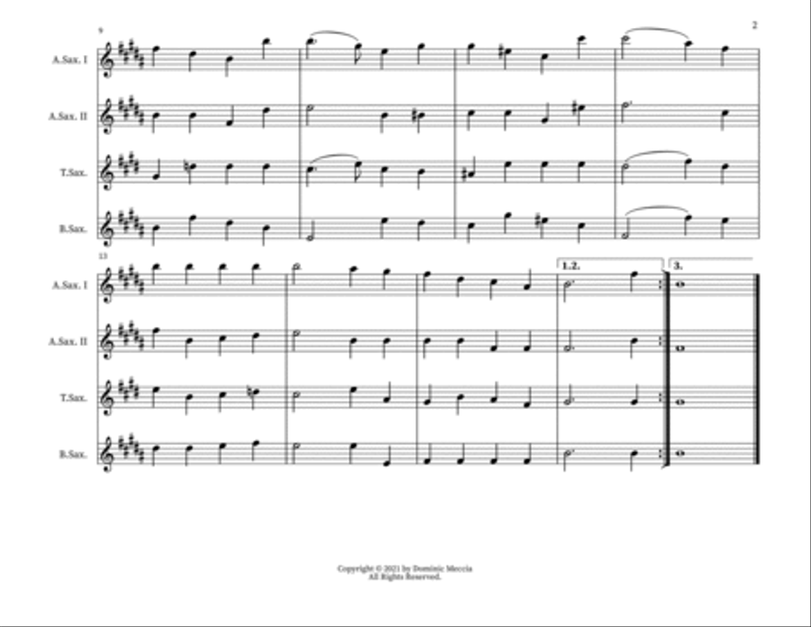 The Day of Resurrection! Saxophone Quartet scores gallery preview page 2