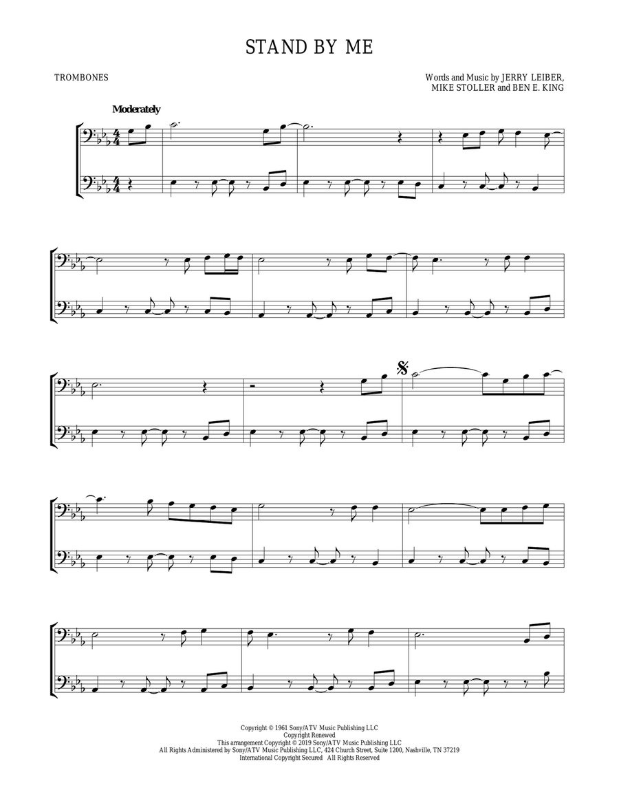 Stand By Me Stand By Me Trombone Duet scores gallery preview page 1