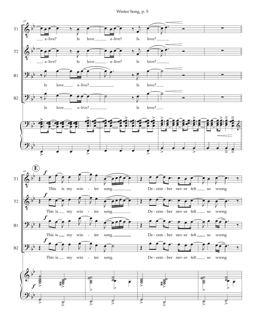 Winter Song TTBB scores gallery preview page 5